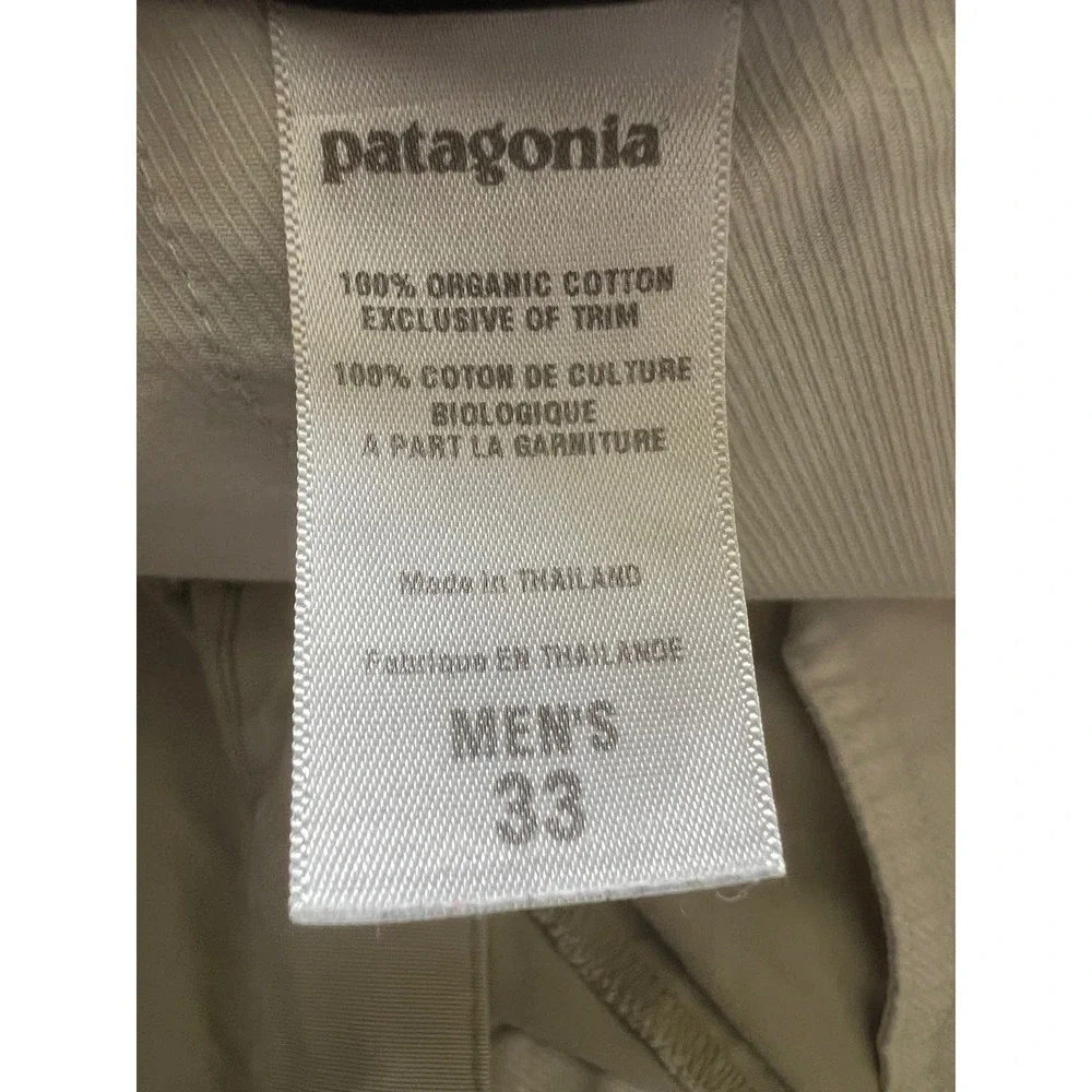 Patagonia Mens Organic Cotton Canvas Shorts Khaki Tan Size 33 57672S8